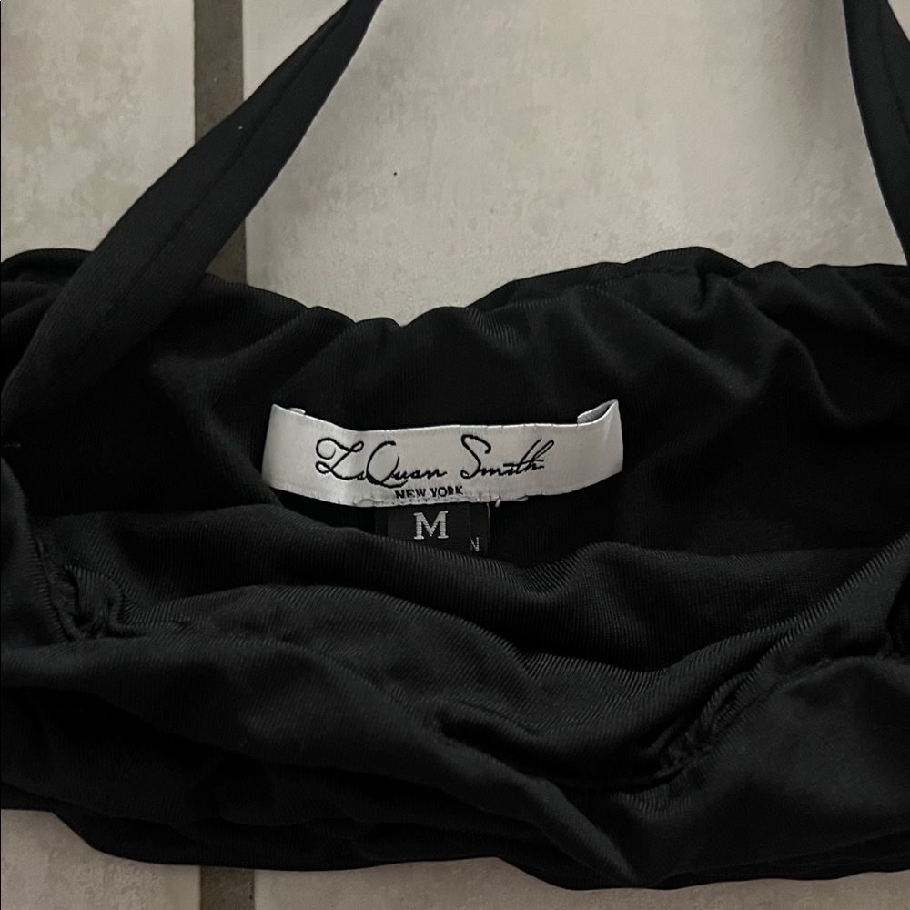 LaQuan Smith Elegant Black Bandeau Top